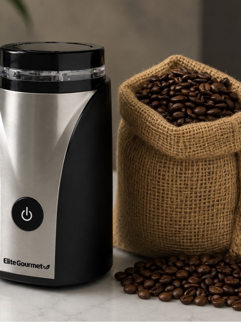 Black & Silver Electric Coffee Grinder